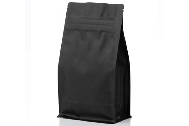 BLACK KRAFT PAPER FLAT BOTTOM POUCH WHOLESALE